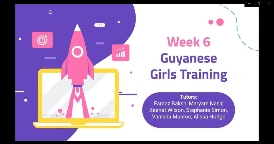 Take a look at some snippets from some of the girls’ work in Guyanese Girls Code Programme 2021 (Week 6)