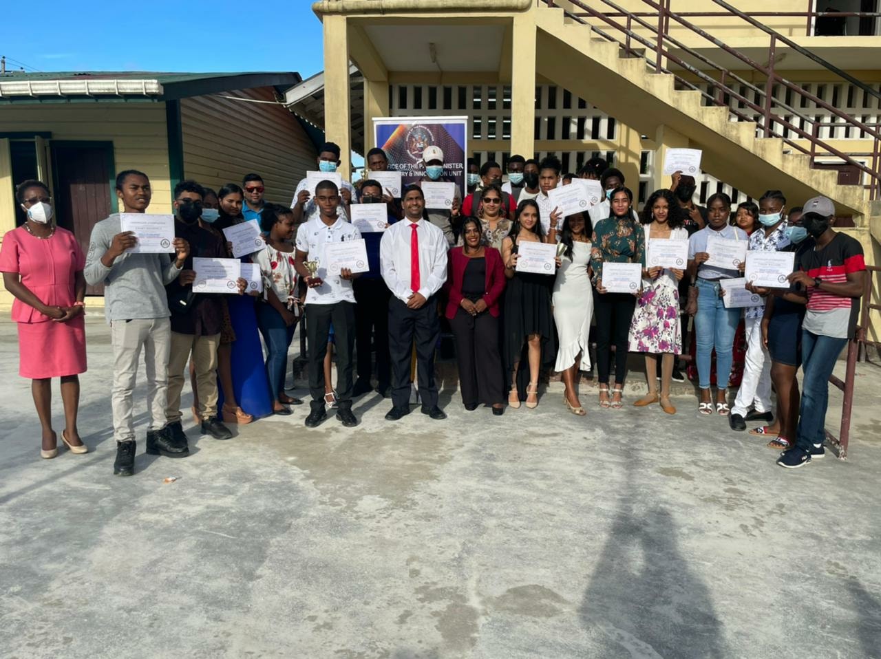 A total of thirty-five students from the L’Aventure Secondary School, WBD, graduated from the Industry and Innovation Unit’s Basic ICT Literacy programme.