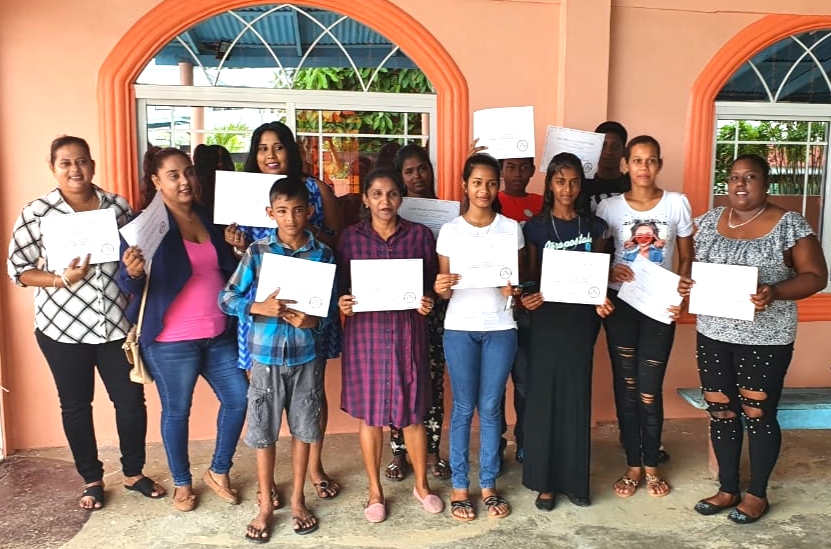 Approximately twenty-five children, teenagers and young adults from Cotton Tree West Coast Berbice, Region Five, completed the Industry and Innovation Unit’s Basic ICT Literacy Training.