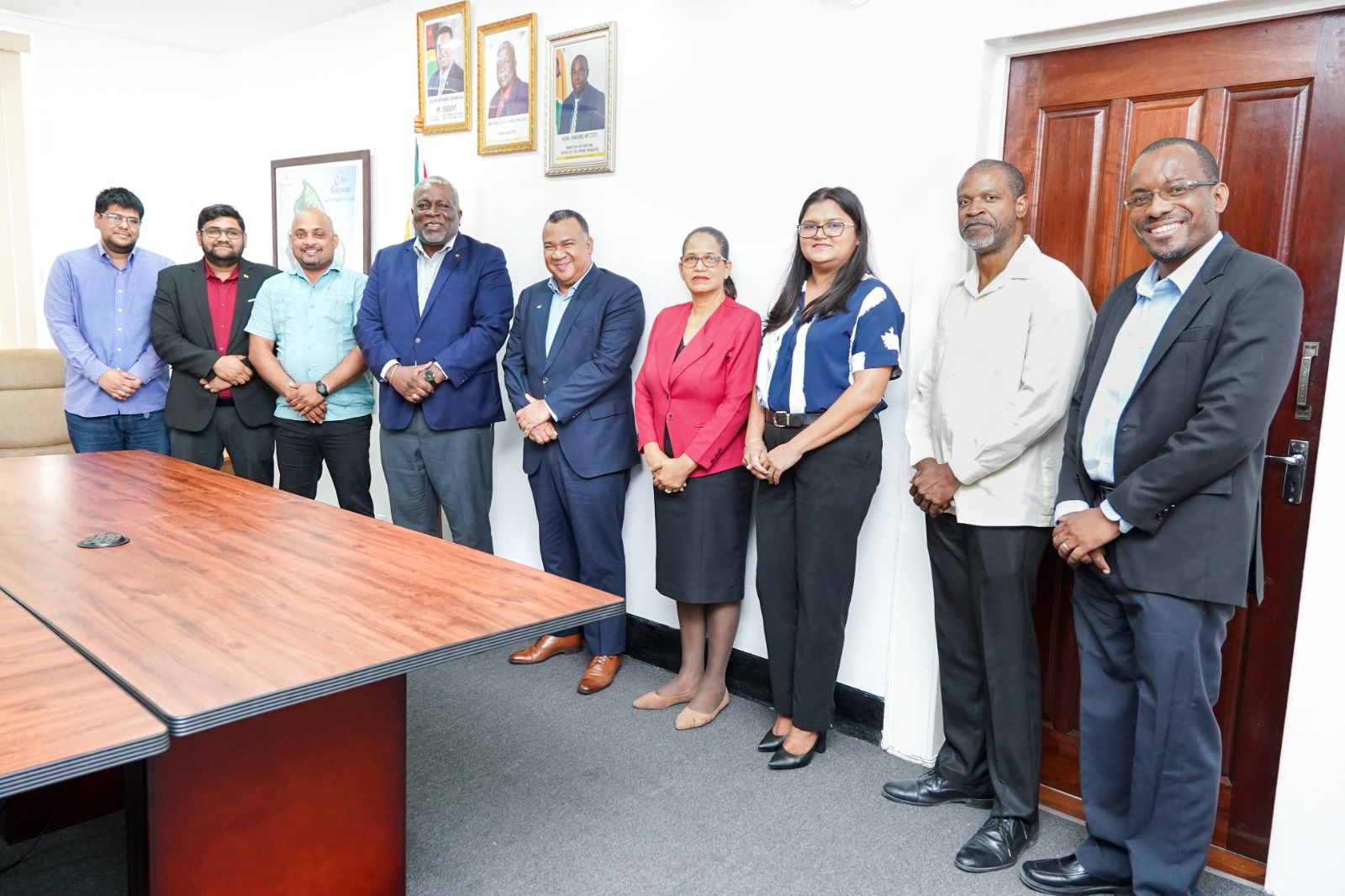 Prime Minister, Brigadier (Ret’d), the Honourable Mark Phillips met with a team from Global Technology Inc today at his Office on Camp Street.