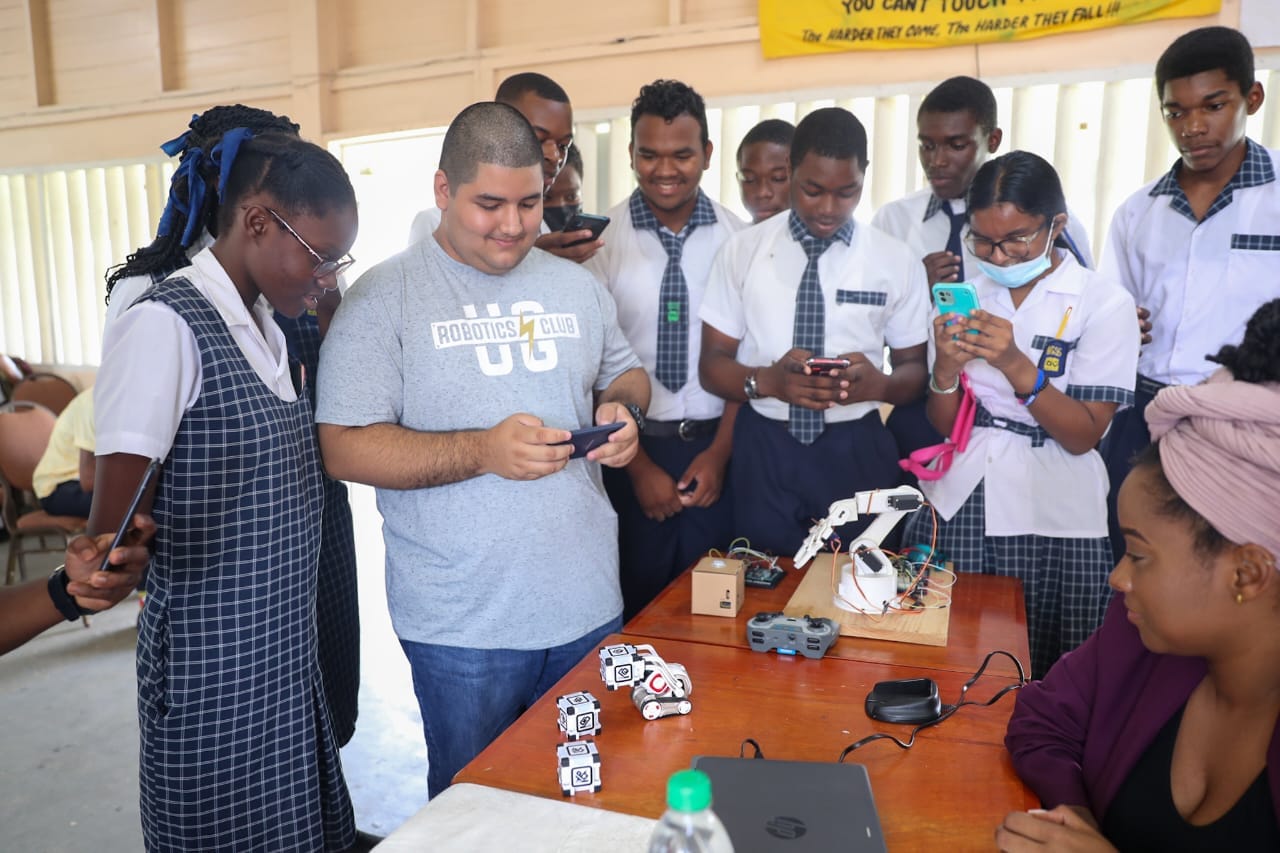 The Industry and Innovation Unit of the Office of the Prime Minister on Wednesday held an interactive discussion with students of the North Georgetown Secondary School as part of its Information and Communications Technology (ICT) Roadshow.